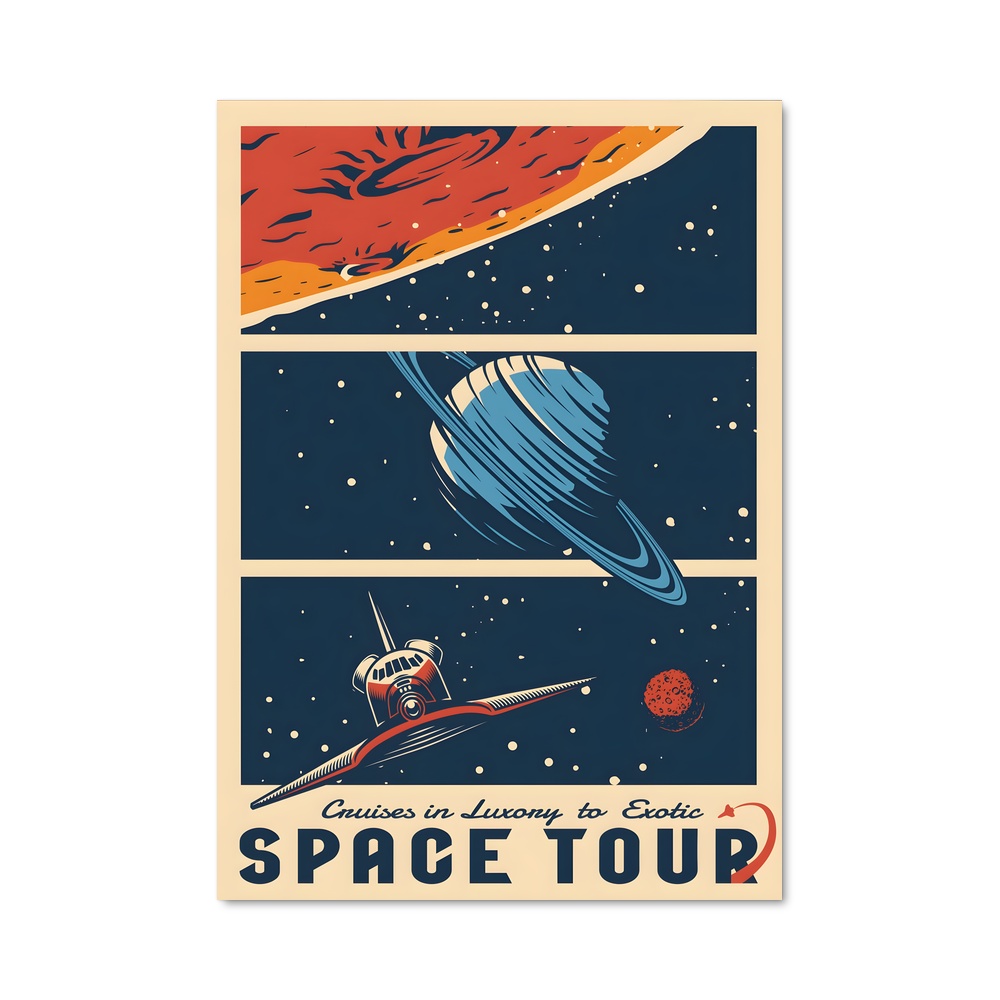 Poster Captivant affiches rétro de l'espace